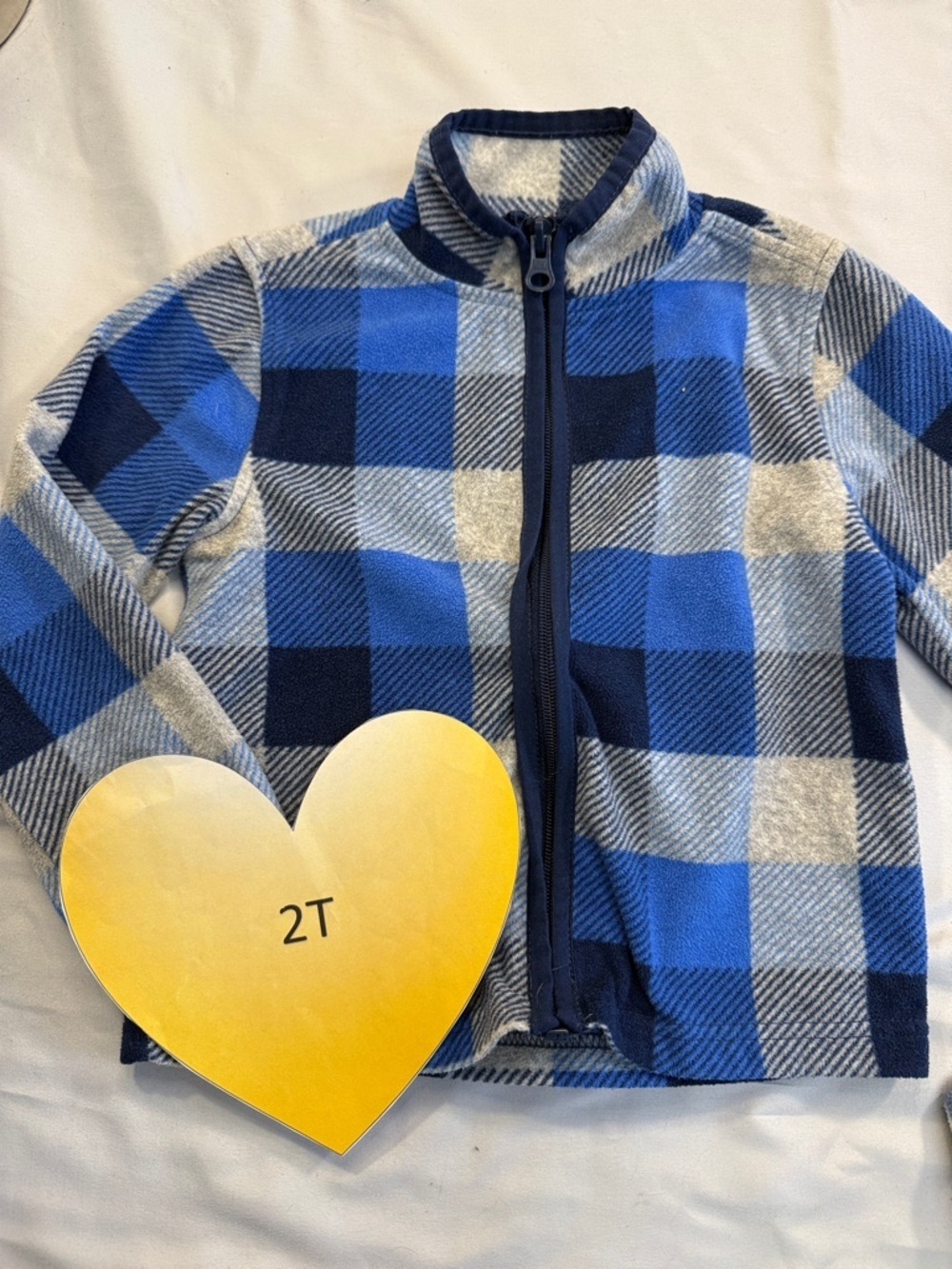 OshKosh B'gosh - full zip lightweight plaid fleece jacket.  Size 2T